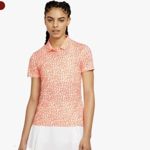 Nike Women's Dri-FIT Printed Golf Polo Orange size Large